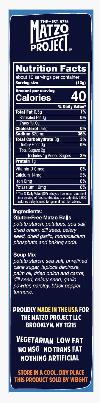 Gluten Free Matzo Ball Soup Kit, 4.5 oz